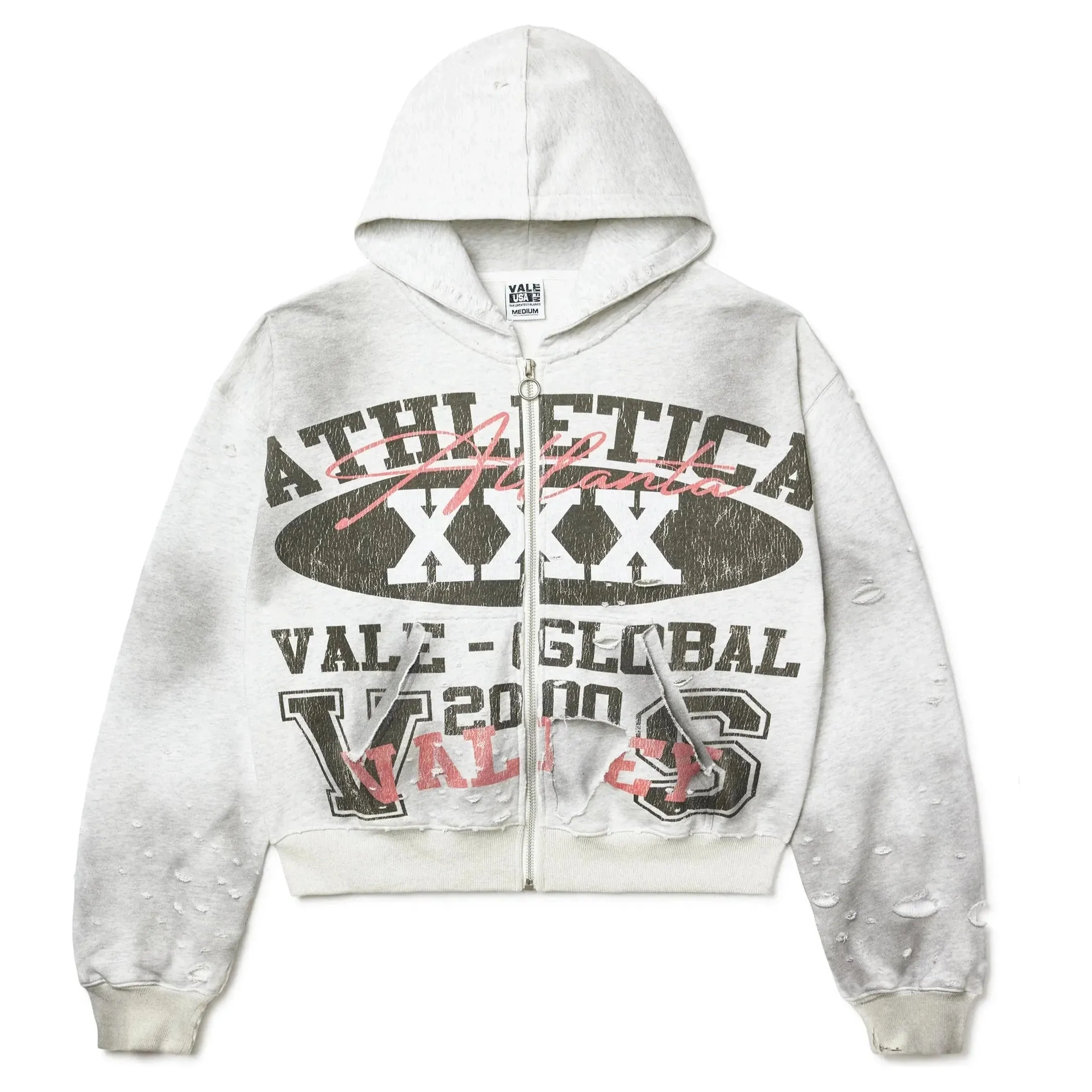 Athletica Xxx Zip Up Hoodie Grey